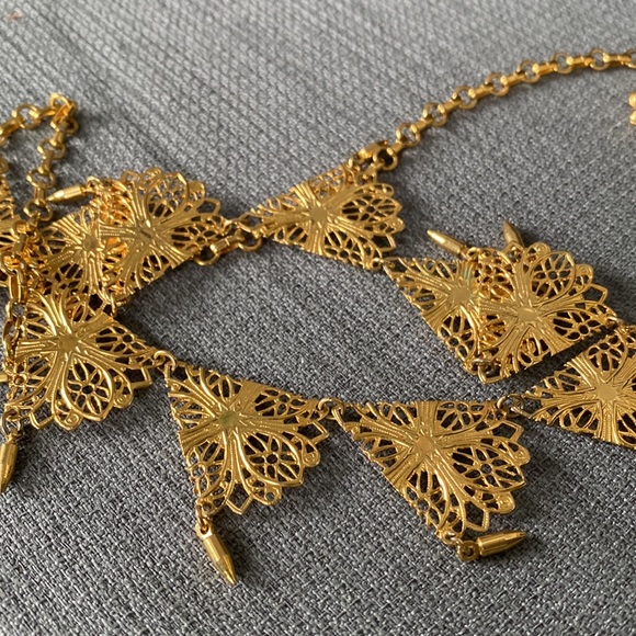 Vintage- Vendome- ‘60s Egyptian Revival Filigree Link Necklace/ Belt main image 7